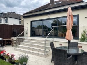 Stainless Steel Post and Rail Glass Balustrade